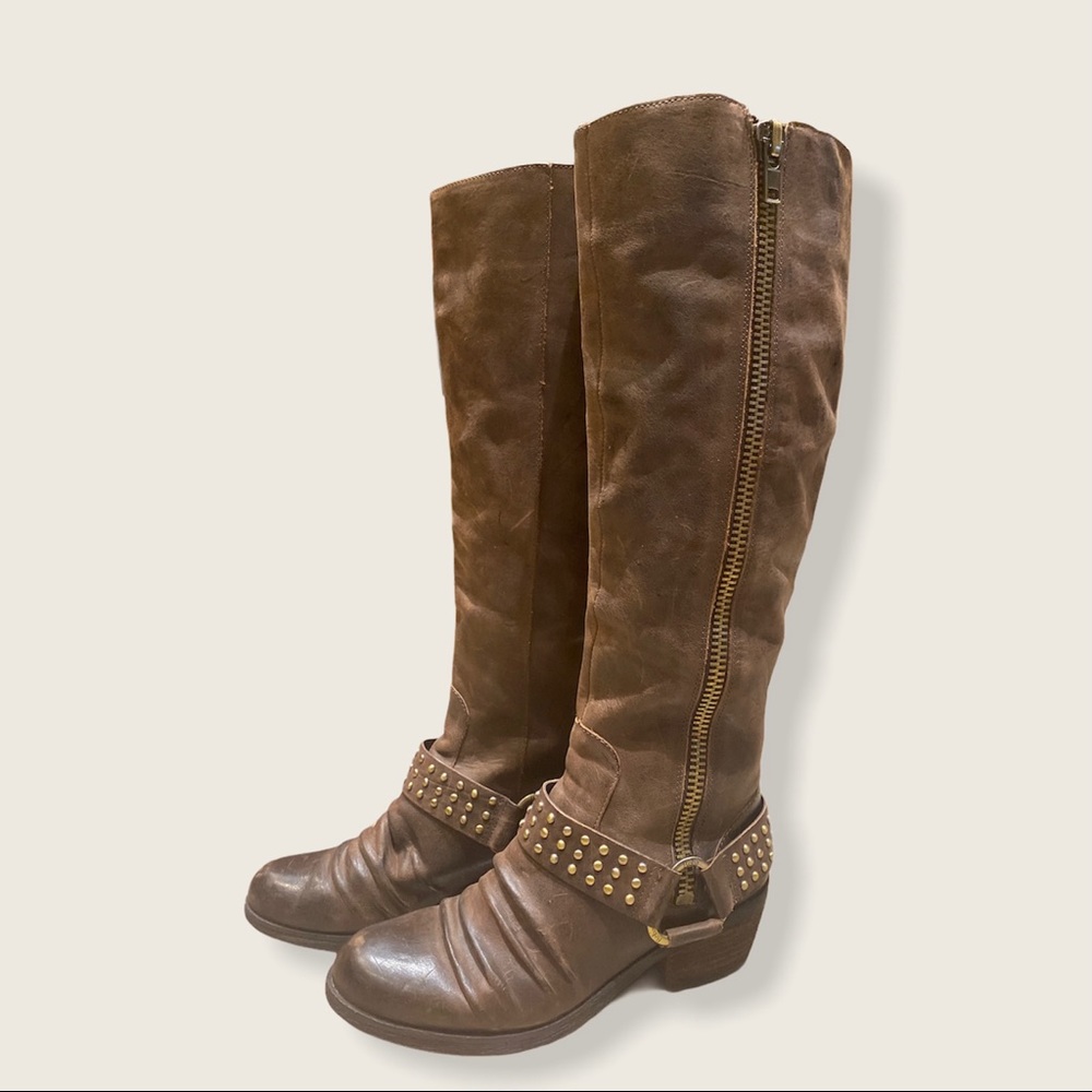 Reba Tall leather Riding Harness Boots 6.5